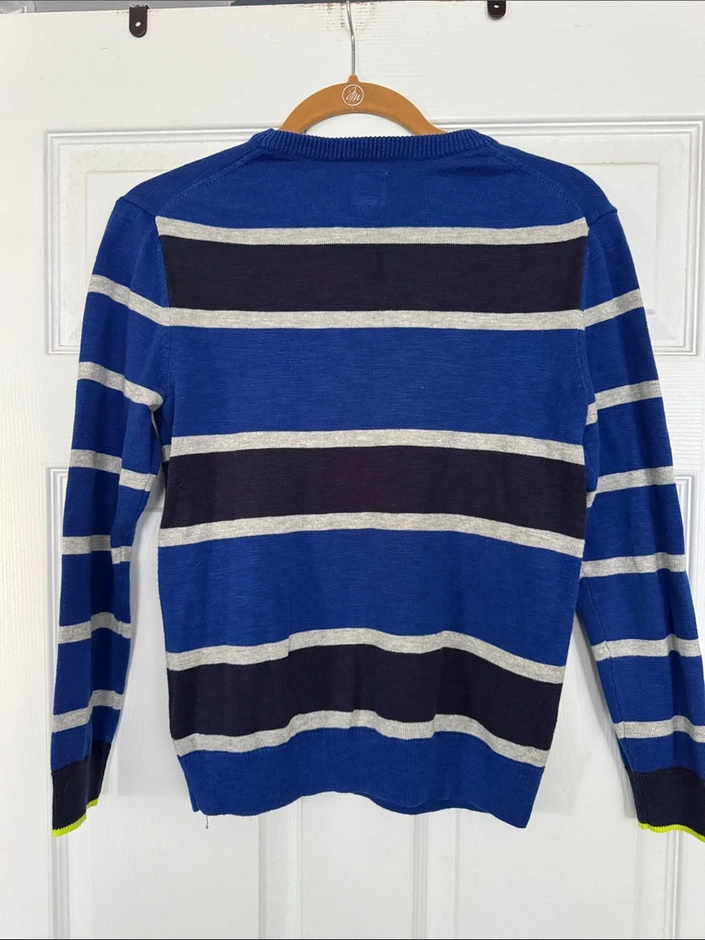 GAP boys xl 12 Royal Blue Striped Crewneck Sweater